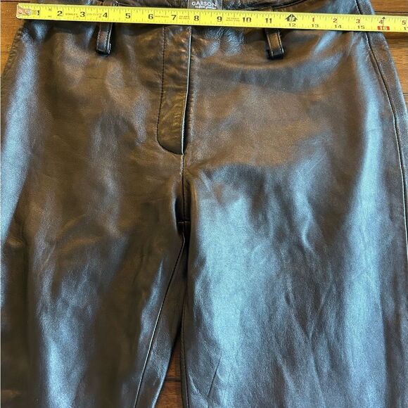 Garson by Rem Garson Black Authentic Leather Pants Size 6 - Picture 7 of 12